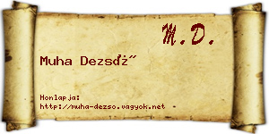 Muha Dezső névjegykártya