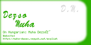 dezso muha business card